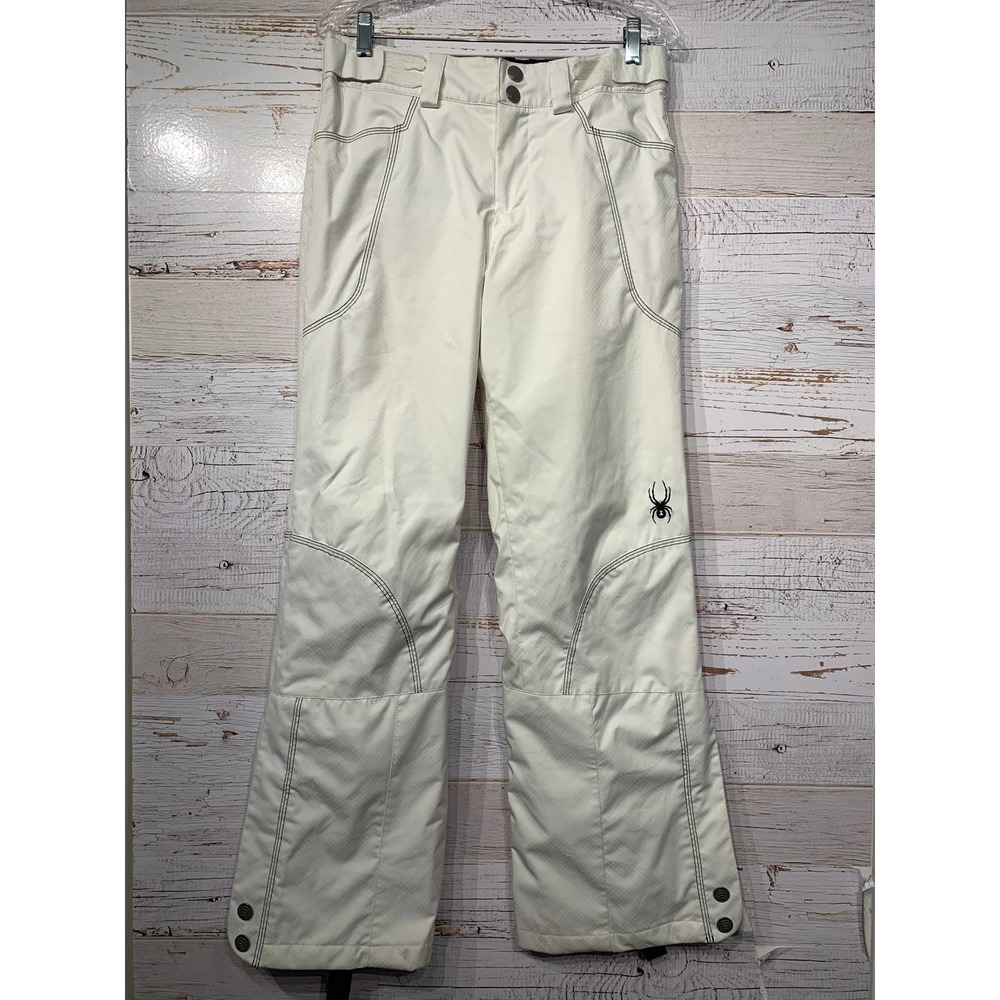 Spyder White Snow Ski Pants with Black Logo